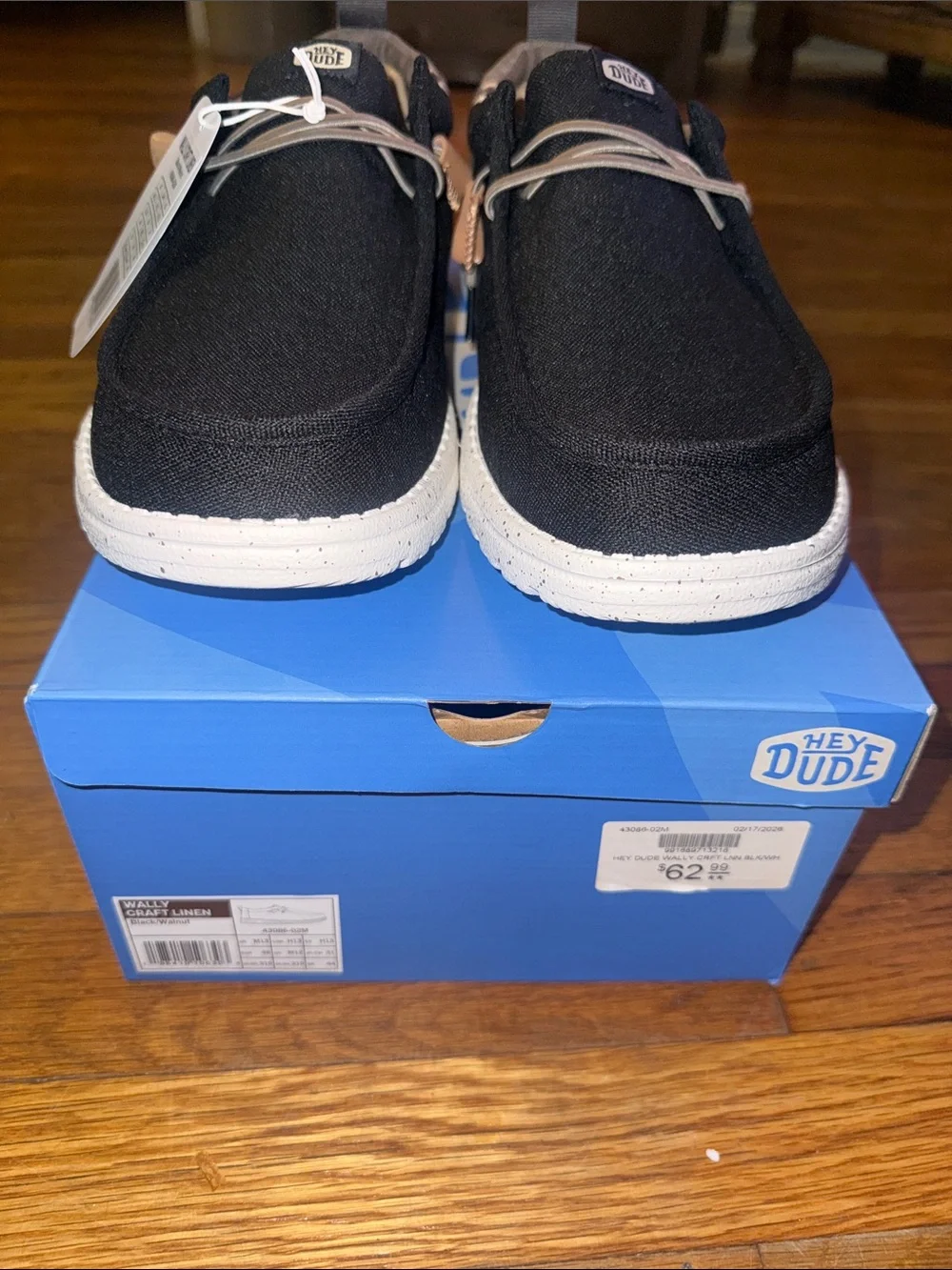 Hey Dude Wally Craft Linen Black/Walnut
